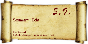 Sommer Ida névjegykártya